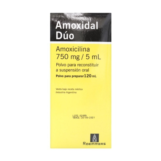 AMOXIDAL DUO 750 MG SUSPENSION 120 ML
