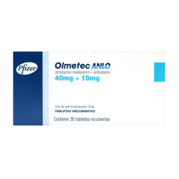 OLMETEC ANLO 40/10MG 30 TABLETAS RECUBIERTAS