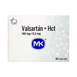 VALSARTAN HIDROCLOROTIAZIDA 160/12.5MG 30 CAPSULAS MK