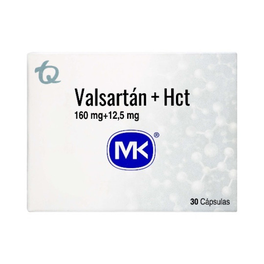 VALSARTAN HIDROCLOROTIAZIDA 160/12.5MG 30 CAPSULAS MK