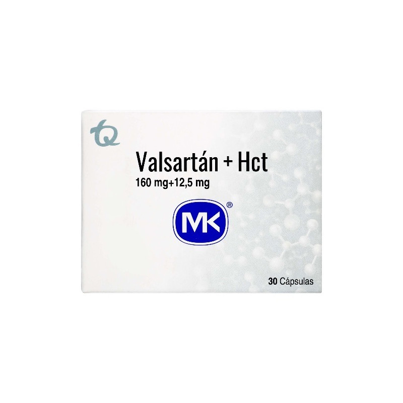 VALSARTAN HIDROCLOROTIAZIDA 160/12.5MG 30 CAPSULAS MK