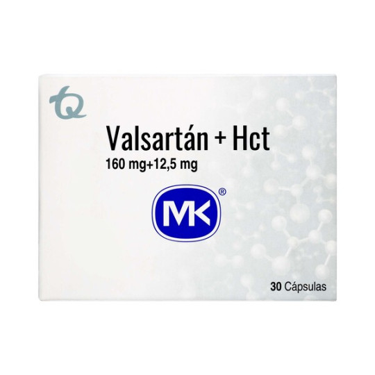VALSARTAN HIDROCLOROTIAZIDA 160/12.5MG 30 CAPSULAS MK