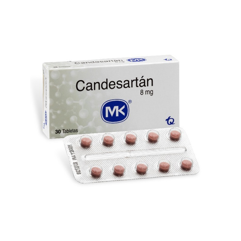 CANDESARTAN 8 MG 30 TABLETAS MK
