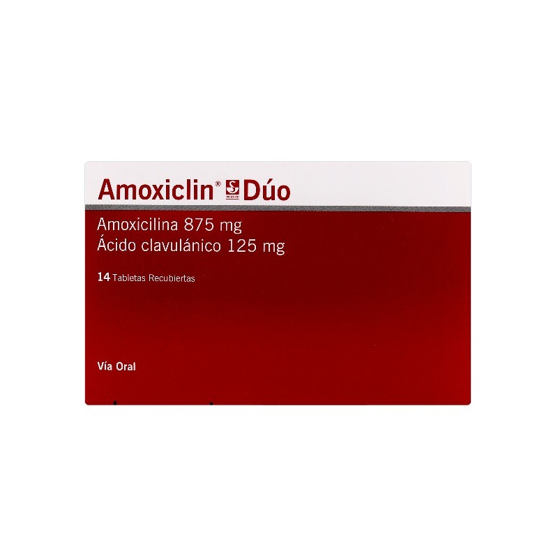 AMOXICLIN DUO 875MG/125MG 14 TABLETAS RECUBIERTAS