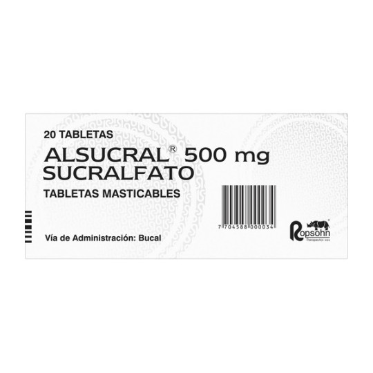 ALSUCRAL 500 MG 20 TABLETAS MASTICABLES