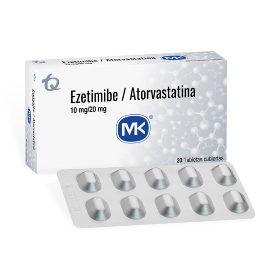 EZETIMIBE ATORVASTATINA 10/20MG 30 TABLETAS RECUBIERTAS MK