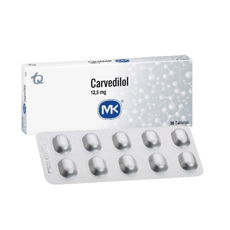 CARVEDILOL 12.5 MG 30 TABLETAS MK