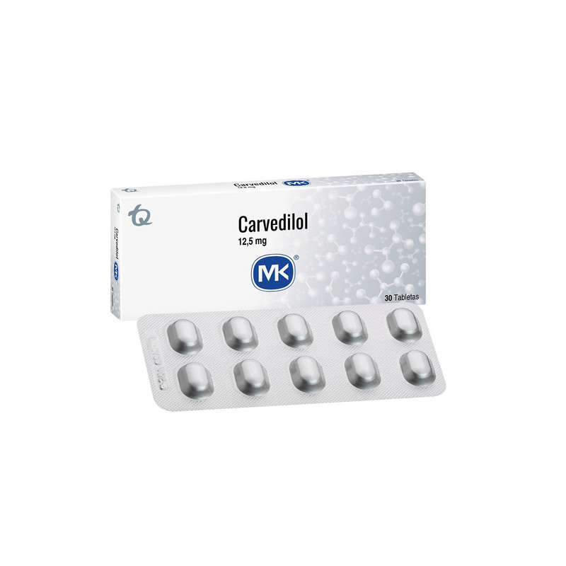 CARVEDILOL 12.5 MG 30 TABLETAS MK