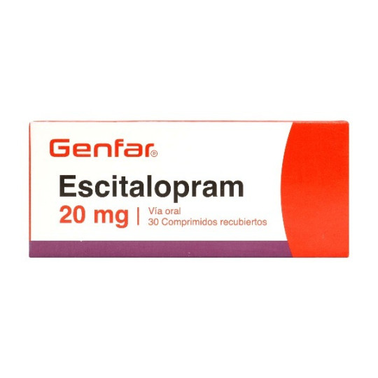 ESCITALOPRAM 20 MG 30 COMPRIMIDOS RECUBIERTOS GENFAR