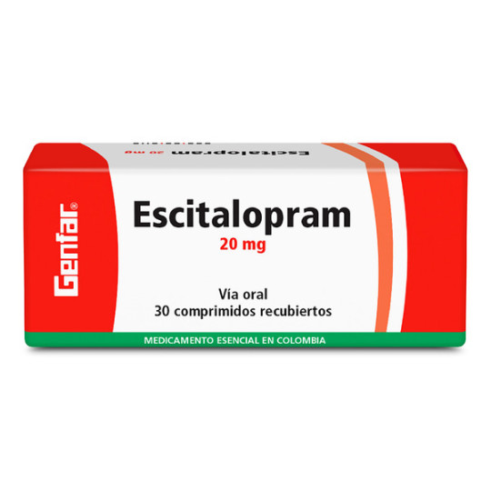 ESCITALOPRAM 20 MG 30 COMPRIMIDOS RECUBIERTOS GENFAR