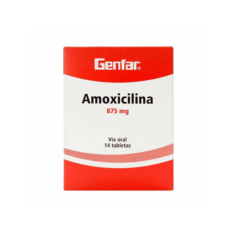 AMOXICILINA 875 MG 14 TABLETAS GENFAR