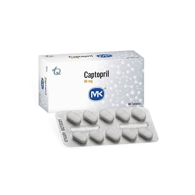 CAPTOPRIL 50 MG 30 TABLETAS MK
