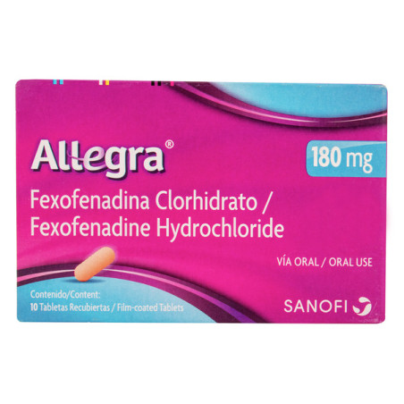 ALLEGRA 180 MG 10 TABLETAS RECUBIERTAS