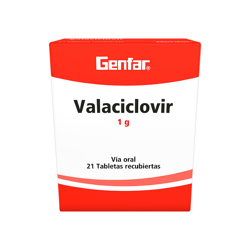 VALACICLOVIR 1 G 21 TABLETAS RECUBIERTAS GENFAR