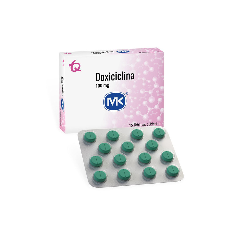 DOXICICLINA 100 MG 15 TABLETAS RECUBIERTAS MK