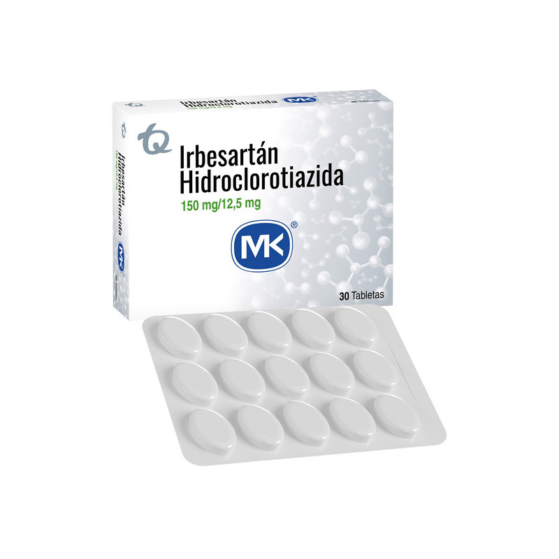 IRBESARTAN HIDROCLOROTIAZIDA 150/12.5MG 30 TABLETAS MK