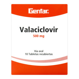 VALACICLOVIR 500 MG 10 TABLETAS RECUBIERTAS GENFAR