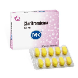 CLARITROMICINA 500 MG 10 TABLETAS RECUBIERTAS MK