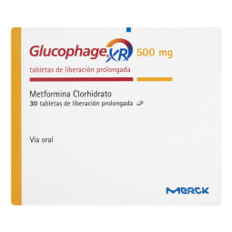 GLUCOPHAGE XR 500 MG 30 TABLETAS DE LIBERACION PROLONGADA