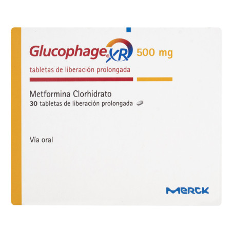 GLUCOPHAGE XR 500 MG 30 TABLETAS DE LIBERACION PROLONGADA