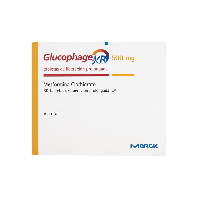 GLUCOPHAGE XR 500 MG 30 TABLETAS DE LIBERACION PROLONGADA