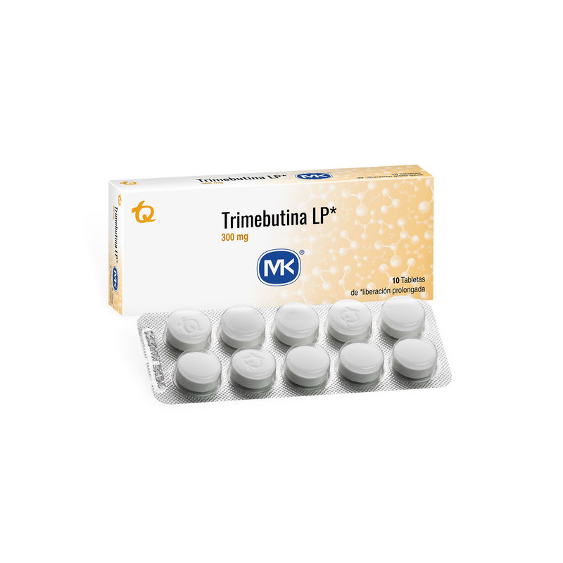 TRIMEBUTINA 300 MG 10 TABLETAS DE LIBERACION PROLONGADA MK