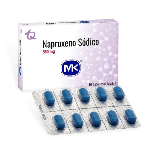 NAPROXENO SODICO 550 MG 10 TABLETAS RECUBIERTAS MK