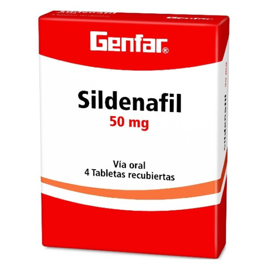 SILDENAFIL 50 MG 4 TABLETAS RECUBIERTAS GENFAR