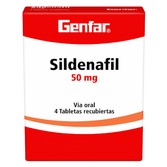 SILDENAFIL 50 MG 4 TABLETAS RECUBIERTAS GENFAR