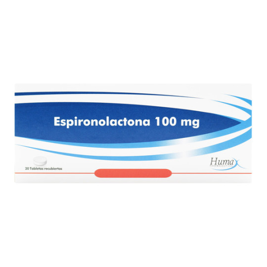 ESPIRONOLACTONA 100 MG 20 TABLETAS RECUBIERTAS HUMAX