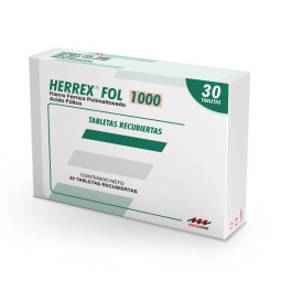 HERREX FOL 1000 MG 30 TABLETAS RECUBIERTAS