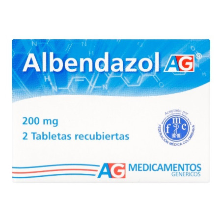 ALBENDAZOL 200 MG 2 TABLETAS RECUBIERTAS AMERICAN GENERICS