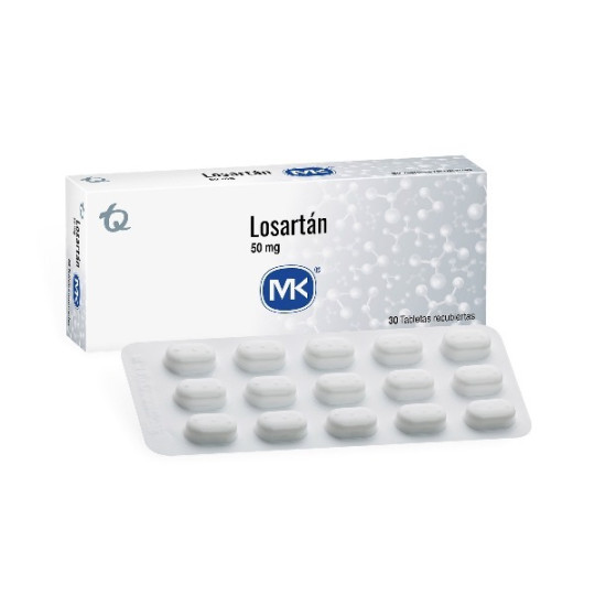 LOSARTAN 50 MG 30 TABLETAS RECUBIERTAS MK