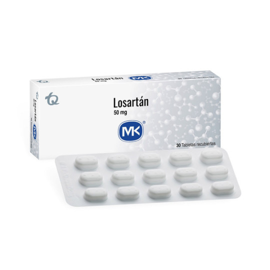 LOSARTAN 50 MG 30 TABLETAS RECUBIERTAS MK
