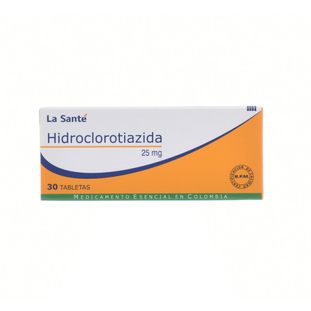 HIDROCLOROTIAZIDA 25 MG 30 TABLETAS LA SANTE