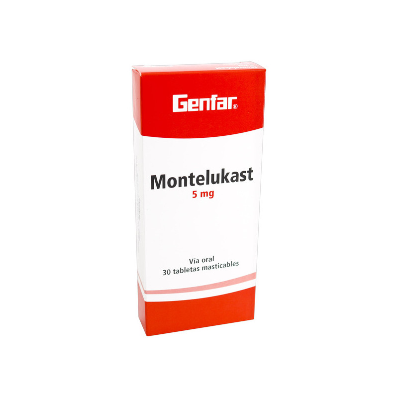 MONTELUKAST 5 MG 30 TABLETAS MASTICABLES GENFAR