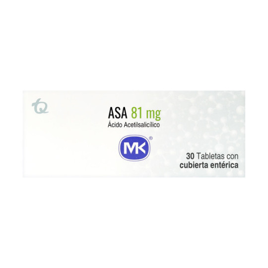 ACIDO ACETILSALICILICO 81 MG 30 TABLETAS MK