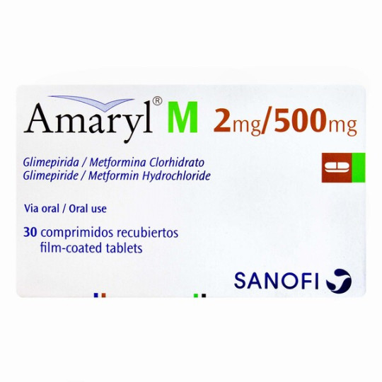 AMARYL M 2/500MG 30 COMPRIMIDOS RECUBIERTOS