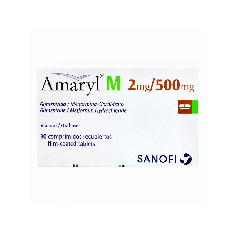 AMARYL M 2/500MG 30 COMPRIMIDOS RECUBIERTOS