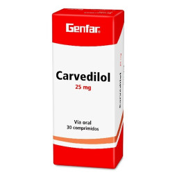 CARVEDILOL 25 MG 30 COMPRIMIDOS GENFAR