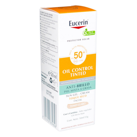 EUCERIN FACIAL OIL CONTROL TINTED TONO CLARO FPS50/50ML