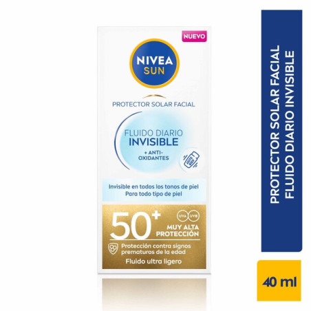 NIVEA SUN PROTECTOR SOLAR FACIAL INVISIBLE  FPS50 40 ML