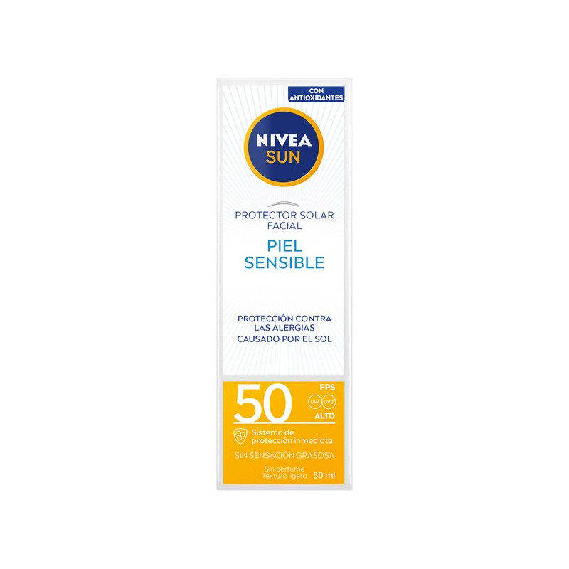NIVEA SUN PROTECTOR SOLAR FACIAL PIEL SENSIBLE FPS50 50 ML