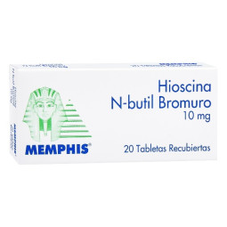 HIOSCINA N-BUTIL BROMURO10 MG 20 TABLETAS RECUBIERTAS MEMPHIS