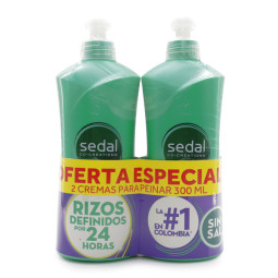 SEDAL CREMA PARA PEINAR RIZOS DEFINIDOS 300 ML 2 UNIDADES