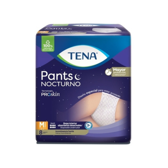 TENA PANTS NOCTURNO M 8 UNIDADES