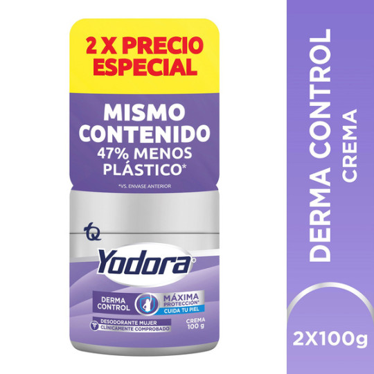 YODORA CREMA MUJER DERMA CONTROL 100G 2 UNIDADES
