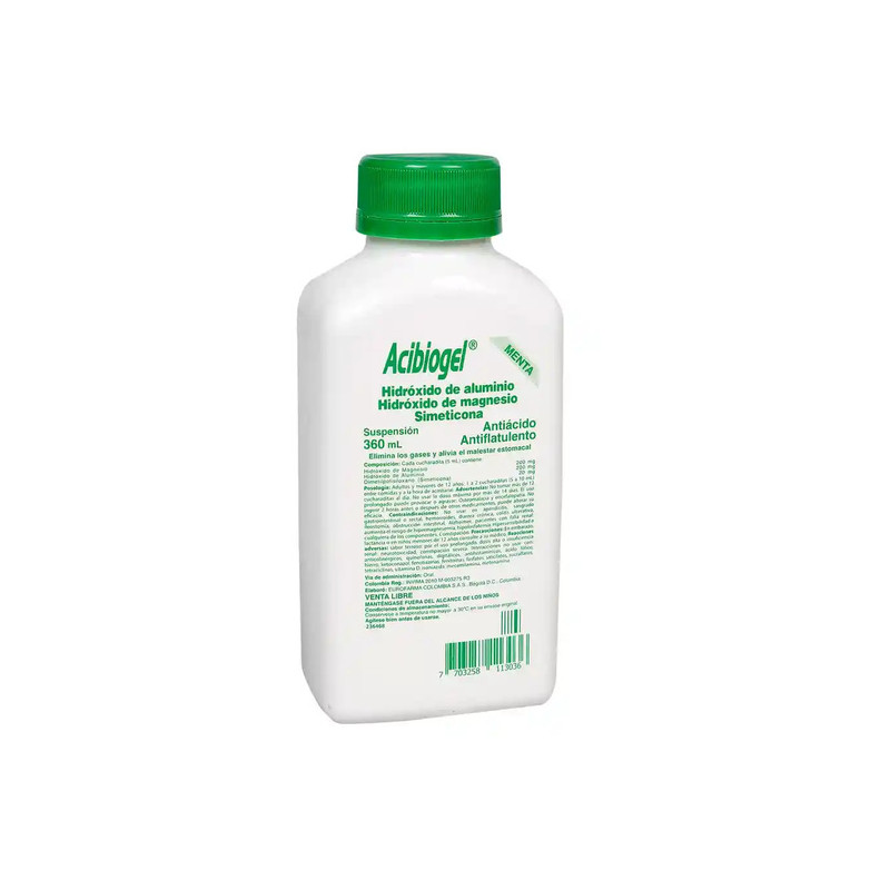 ACIBIOGEL SUSPENSION ORAL SABOR MENTA 360 ML