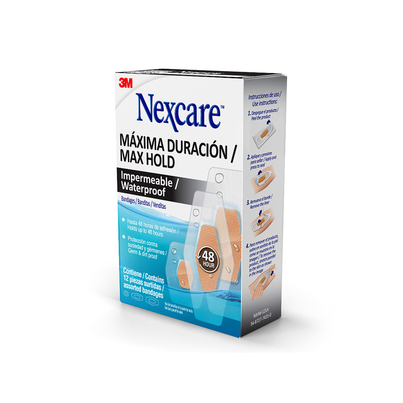 CURAS NEXCARE MAX HOLD 12 UNIDADES