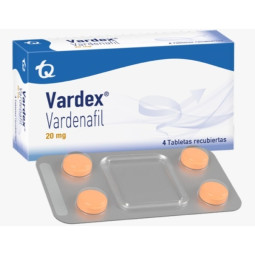 VARDEX 20 MG 4 TABLETAS RECUBIERTAS